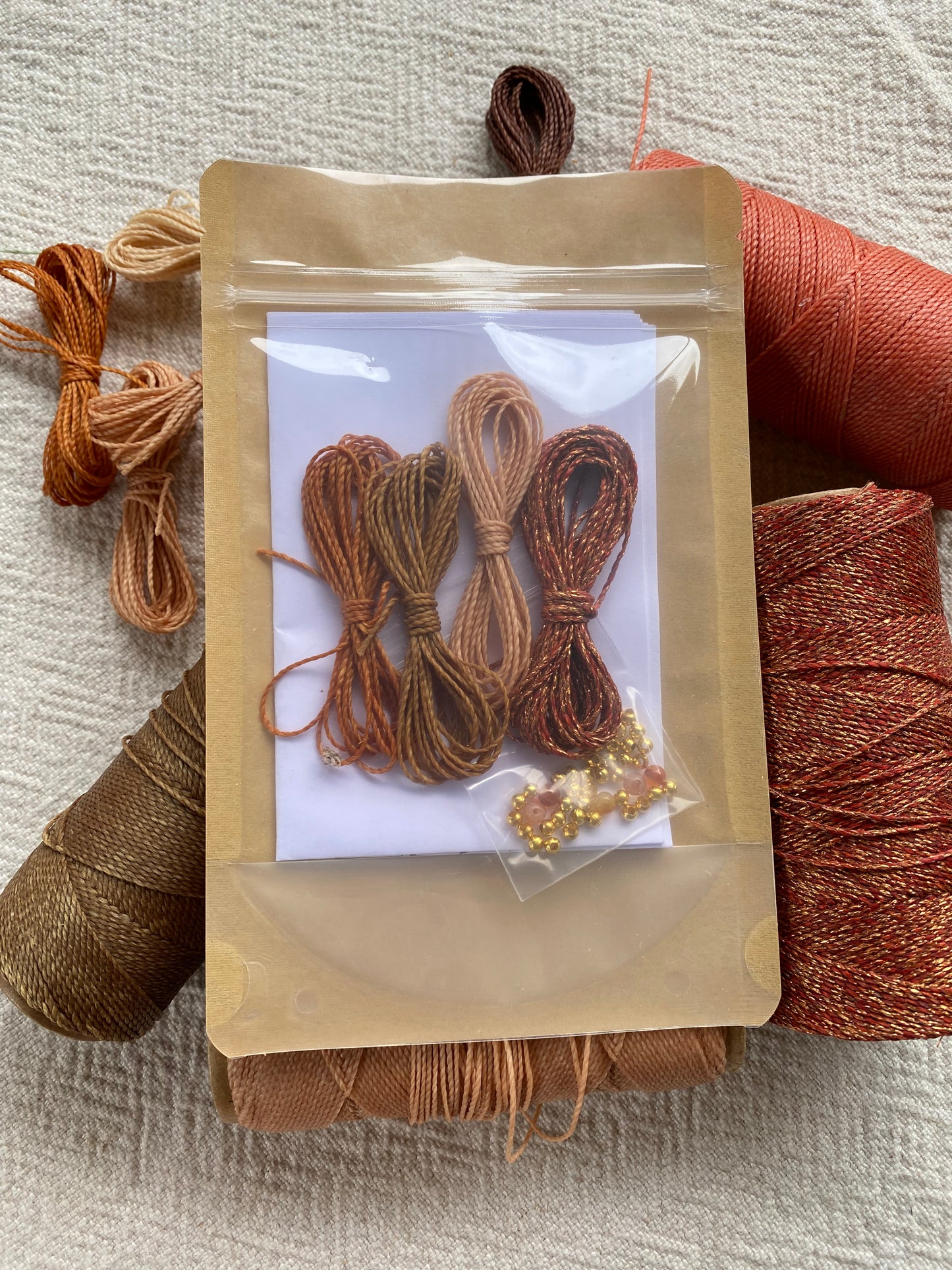 Macramé bracelet DIY kit - “The Quartet” in Copper