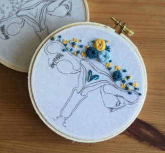 Embroidery DIY kit - Cuterus blue