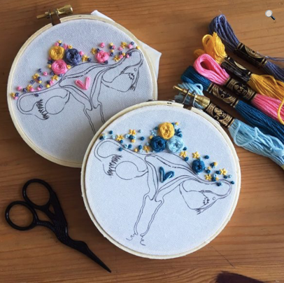 Embroidery DIY kit - Cuterus blue