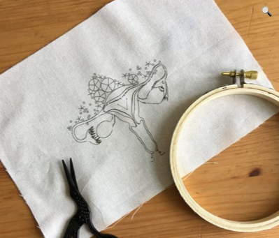 Embroidery DIY kit - Cuterus pink