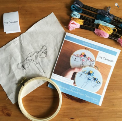 Embroidery DIY kit - Cuterus pink