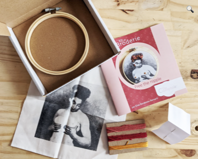Embroidery DIY kit- Free the nipple