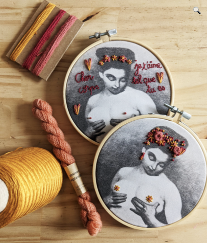 Embroidery DIY kit- Free the nipple
