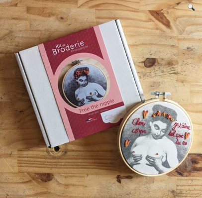 Embroidery DIY kit- Free the nipple