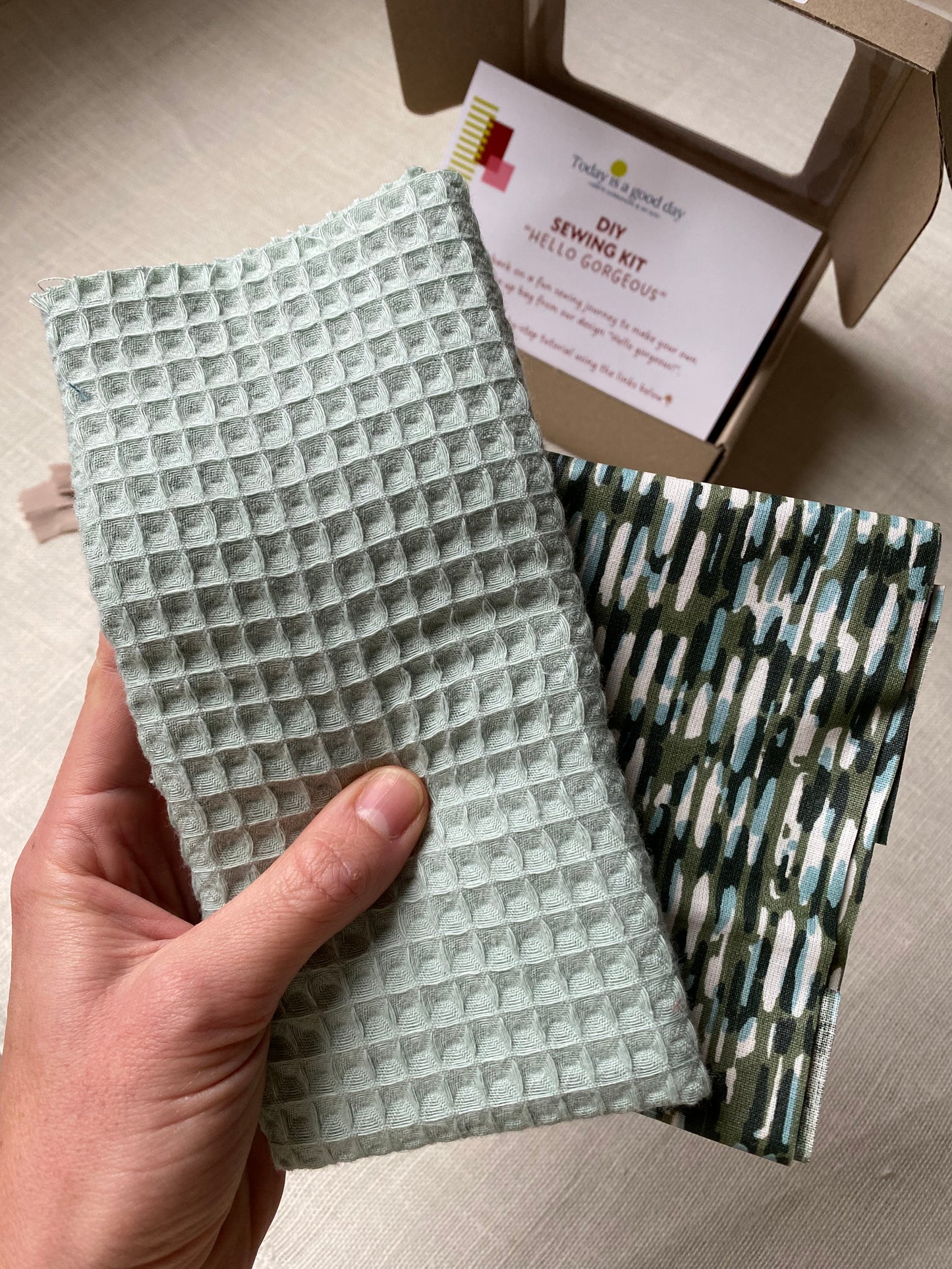 "Hello Gorgeous!" - DIY sewing kit - ice blue