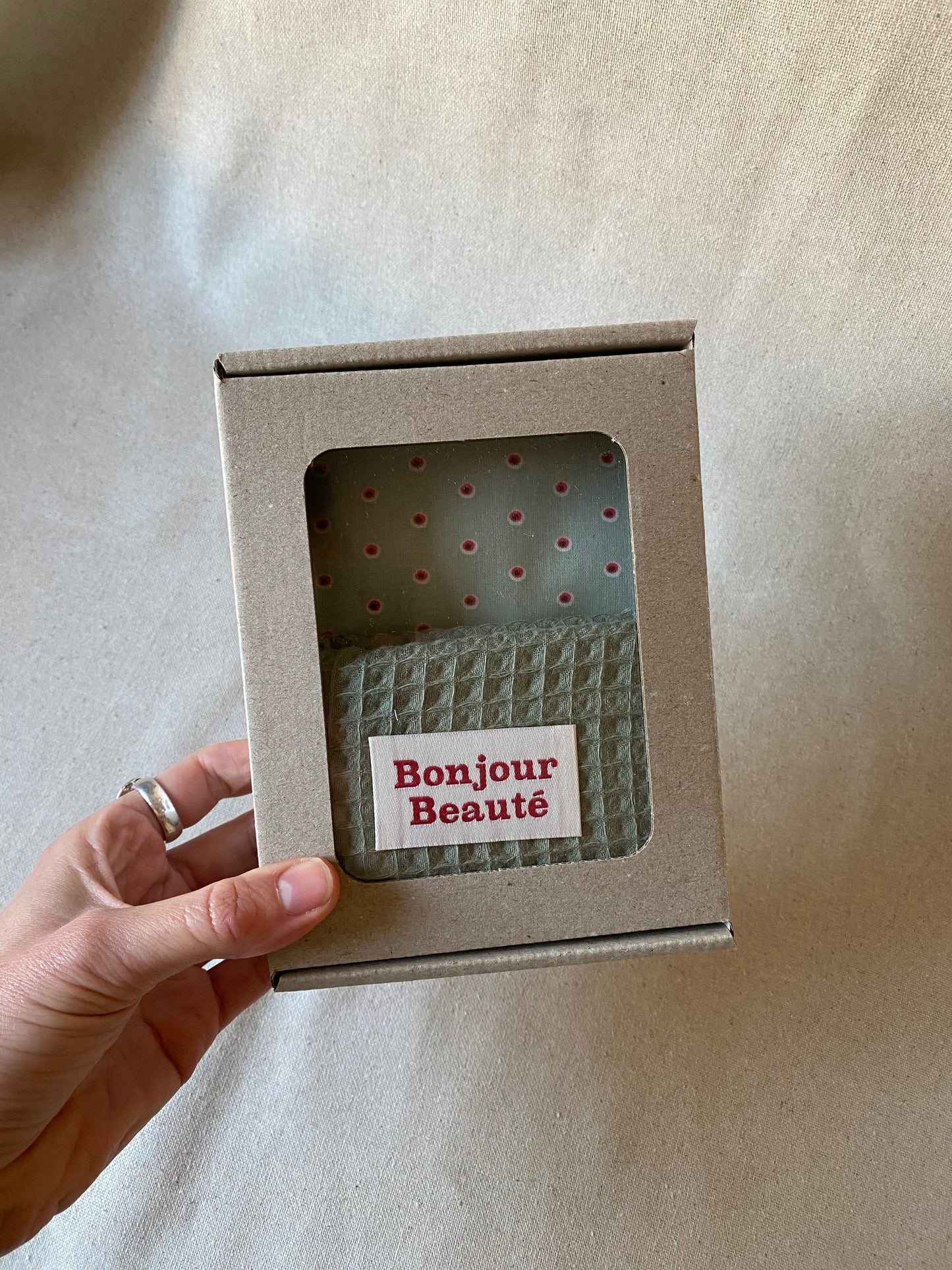 "Hello Gorgeous!" - DIY sewing kit - khaki