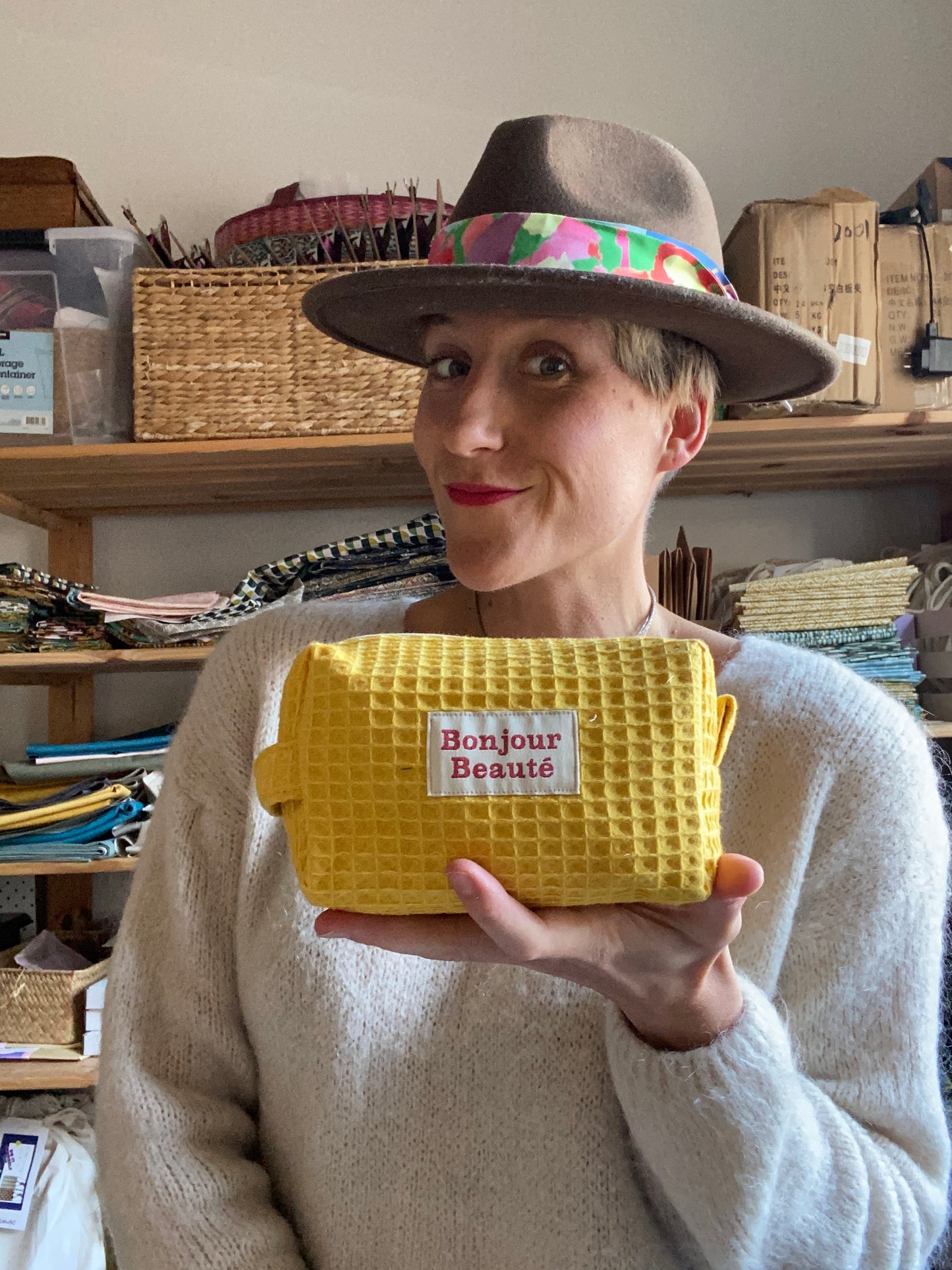 "Hello Gorgeous!" - DIY sewing kit - turmeric