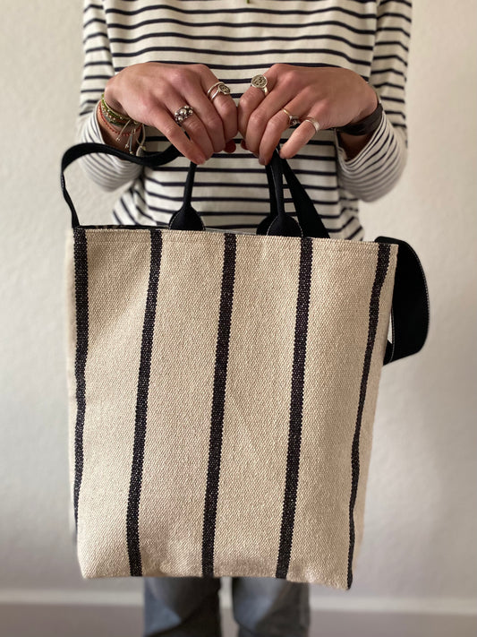 "I'm totes amazing!" - Totebag DIY sewing kit - Black stripe