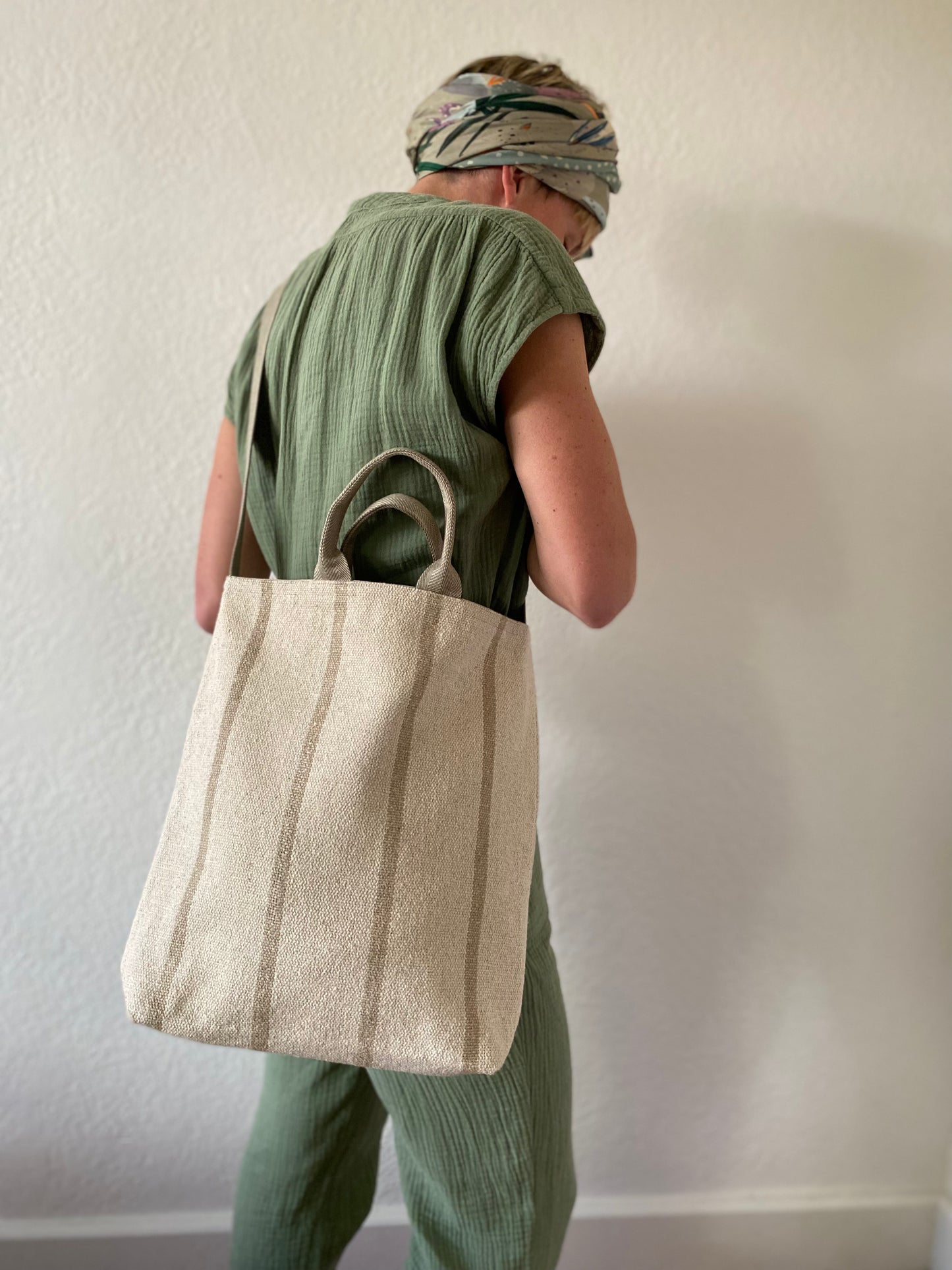 "I'm totes amazing!" - Totebag DIY sewing kit - Natural stripe